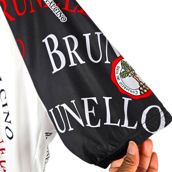 Brunello Di Montalcino SMS Men’s White-Red Biker/Cycling Top - Picture 4 of 12